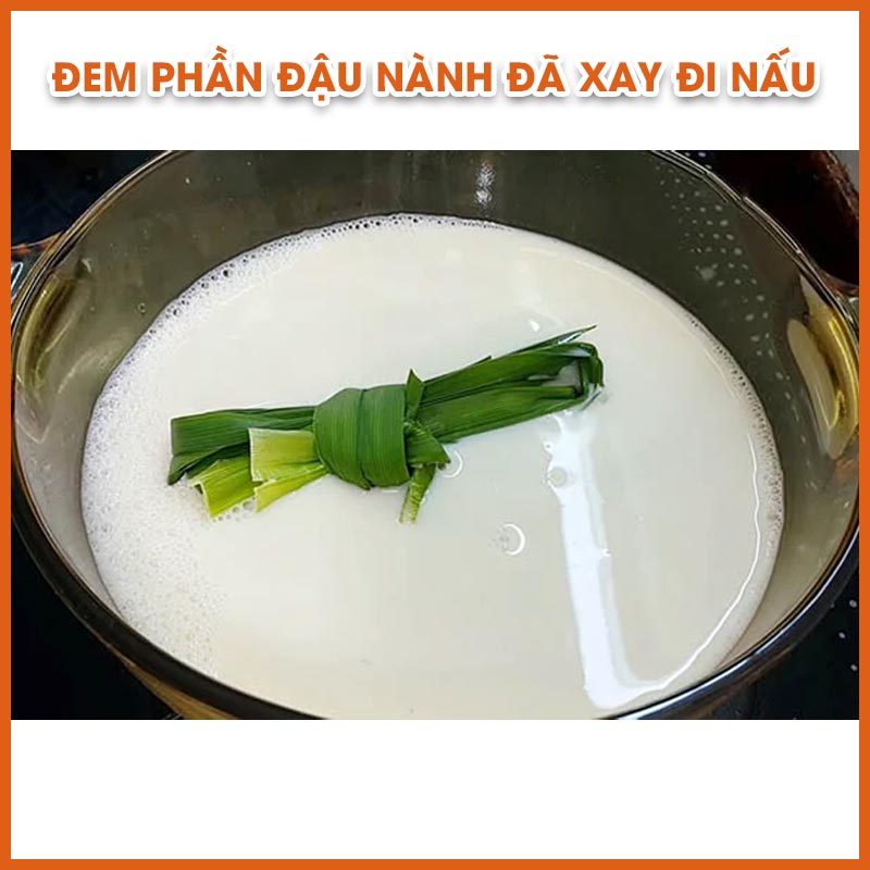 Đem phần đậu nành đã xay đi nấu