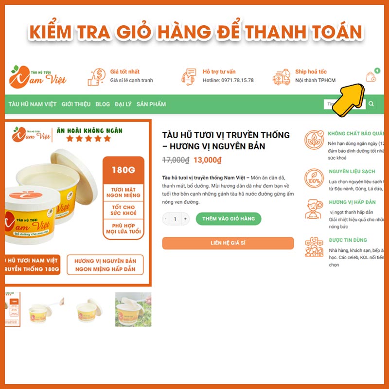 Kiểm tra giỏ hàng để thanh toán